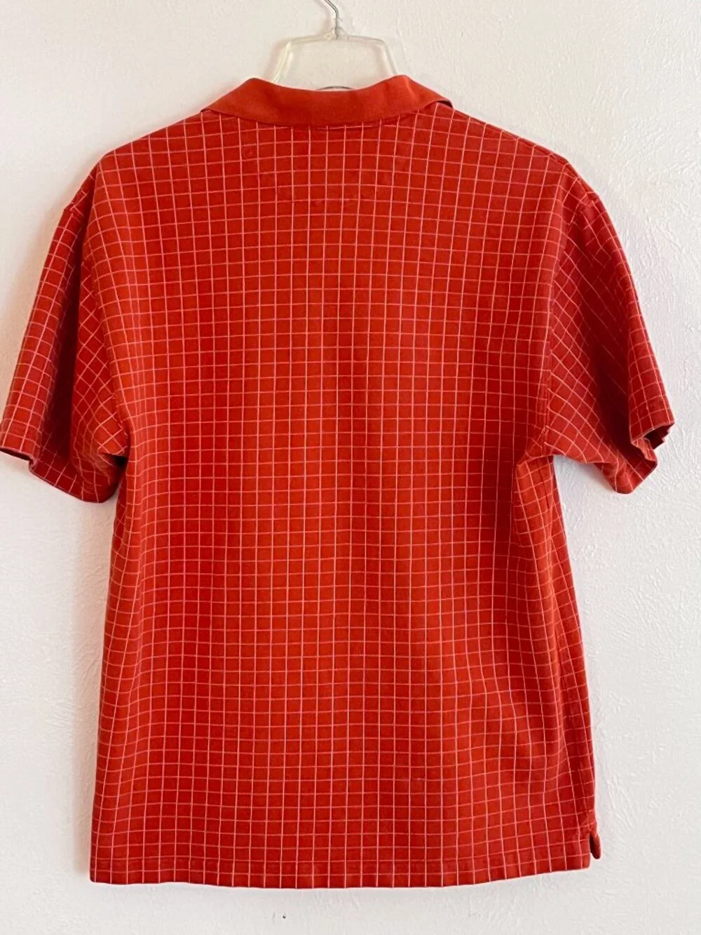 Vintage 90s Chaps Ralph Lauren Golf Shield Polo Shirt Men's M Orange Pattern